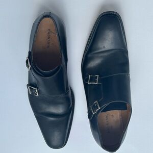 Magnanni Black Double Monk Strap Oxfords